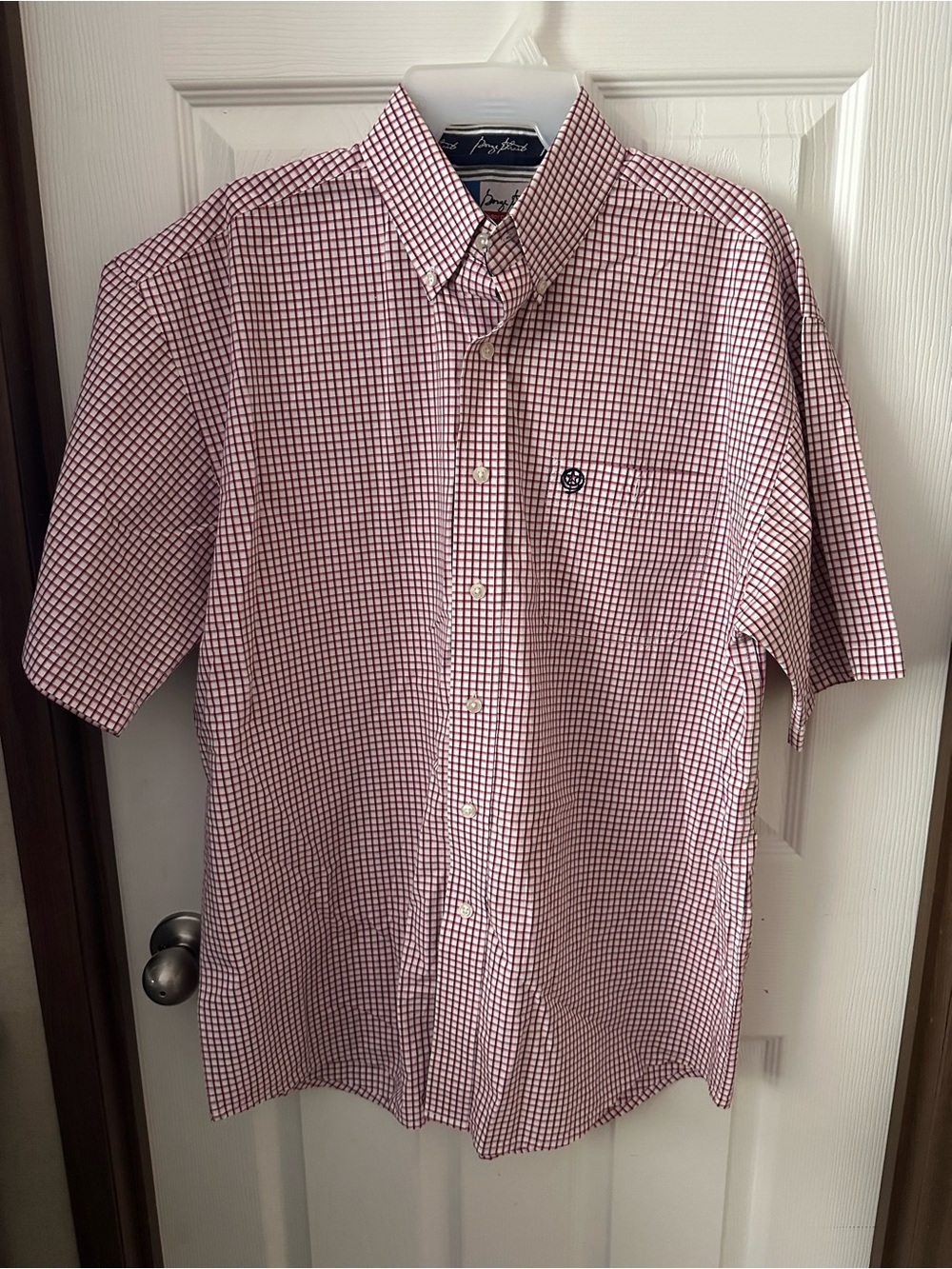 Wrangler George Strait Men's Red and White Button-Down Shirt XL short sleeve